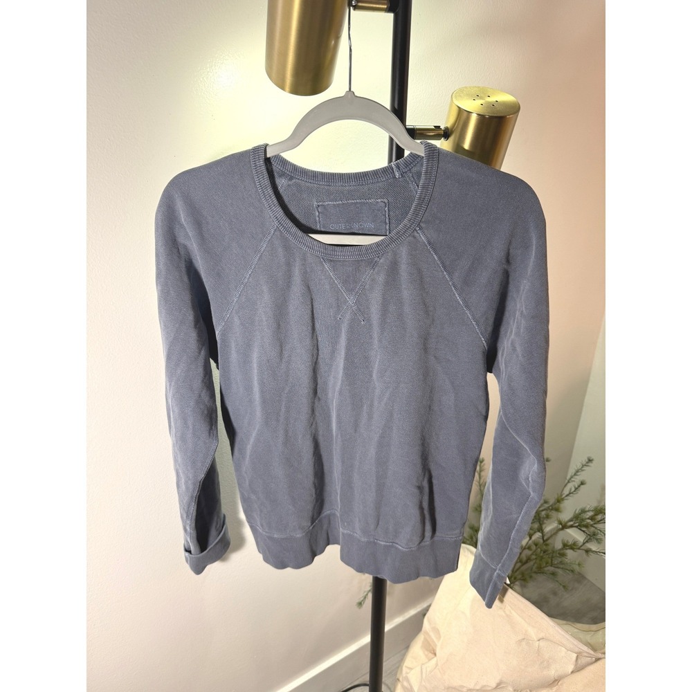 Outerknown Sur Sweatshirt Faded Navy Blue Raglan Pullover Women Small